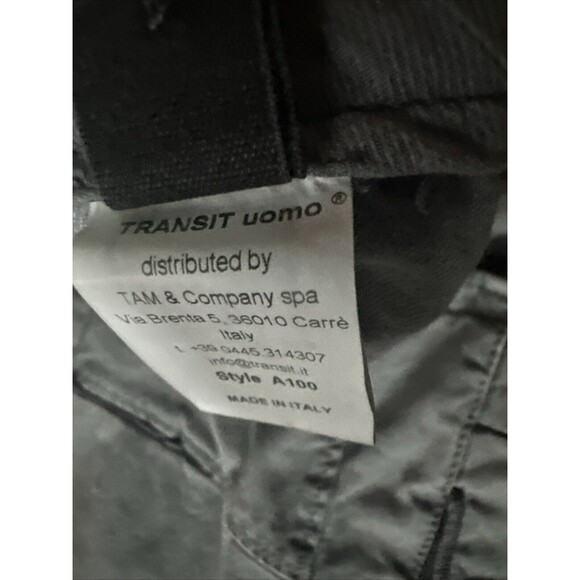 Transit Uomo Men’s Avant-Garde Chino Pants Trousers Gray 2XL (38x35) - Picture 6 of 8